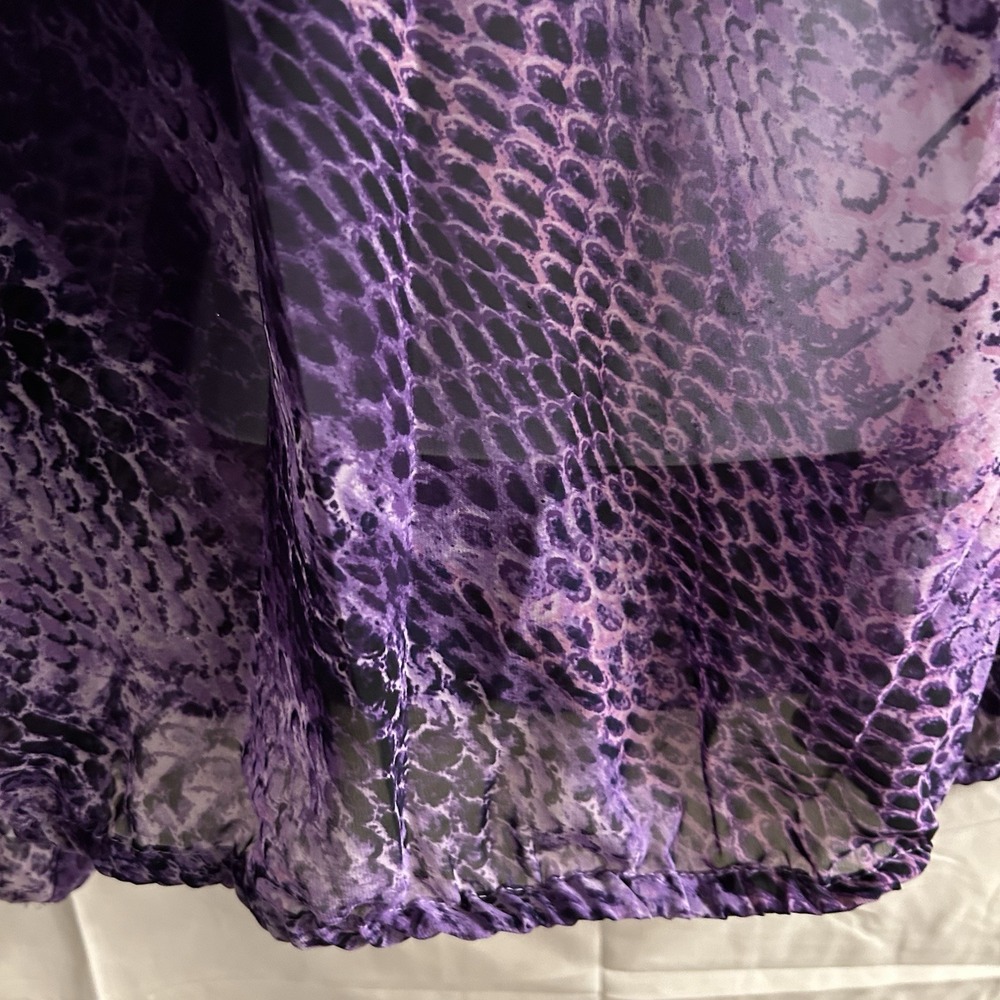 Large Jennifer Lopez Purple Snake Print Peep Top #1893*8 (JFT) - Picture 8 of 11